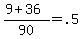 +%28+9+%2B+36+%29+%2F+90+=+.5+