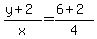 +%28+y+%2B+2+%29+%2F+x+=+%28+6+%2B+2+%29+%2F+4+