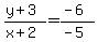 +%28+y+%2B+3+%29+%2F+%28+x+%2B+2+%29+=+%28-6%29+%2F+%28-5%29+