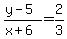 +%28+y+-+5+%29+%2F+%28+x+%2B+6+%29+=+2%2F3+