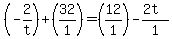 +%28-2%2Ft%29+%2B+%2832%2F1%29+=+%2812%2F1%29+-+%282t%29%2F1