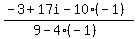 +%28-3+%2B+17i+-+10%28-1%29%29+%2F+%289+-+4%28-1%29%29+
