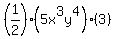 +%281%2F2%29%285x%5E3y%5E4%29%283%29+