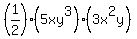 +%281%2F2%29%285xy%5E3%29%283x%5E2y%29+