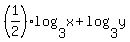 +%281%2F2%29+%2A+log%283%2C+x%29+%2B+log%283%2C+y%29+