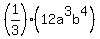 +%281%2F3%29%2812a%5E3b%5E4%29+