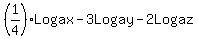 +%281%2F4%29Logax+-+3Logay+-+2Logaz+