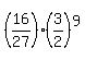 +%2816%2F27%29%283%2F2%29%5E9+