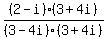 +%282-i%29%283%2B4i%29+%2F+%283-4i%29%283%2B4i%29