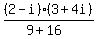 +%282-i%29%283%2B4i%29+%2F+%289%2B16%29