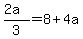 +%282a%29%2F3=8%2B4a+