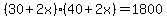 +%2830+%2B+2x%29%2A%2840+%2B+2x%29+=+1800