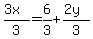 +%283x%29%2F3=6%2F3+%2B+%282y%29%2F3