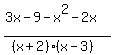 +%283x-9-x%5E2-2x%29%2F%28%28x%2B2%29%28x-3%29%29+