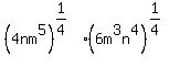 +%284nm%5E5%29%5E%281%2F4%29+%2A+%286m%5E3n%5E4%29%5E%281%2F4%29+