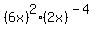 +%286x%29%5E2+%2A+%282x%29%5E%28-4%29+