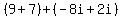 (9+7)+(-8i+2i)