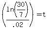 +%28ln%2830%2F7%29%2F.02%29+=+t+