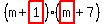 (m + highlight(1))(highlight(m) + 7)