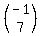 +%28matrix%282%2C1%2C-1%2C7%29%29+