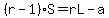 +%28r-1%29S+=+rL-a+