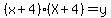 +%28x%2B4%29%28X%2B4%29+=+y+