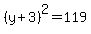 +%28y%2B3%29%5E2+=+119