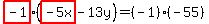 ++highlight%28-1%29%28highlight%28-5x%29+-+13y%29++=%28-1%29%28-+55%29++