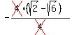  -(  cross(4)(sqrt(2)-sqrt(6)) ) /cross(4) 