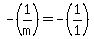 +-%28+1%2Fm+%29+=+-%281%2F1%29+