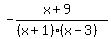 +-%28x%2B9%29%2F%28%28x%2B1%29%28x-3%29%29