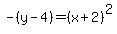 +-%28y-4%29+=+%28x%2B2%29%5E2+
