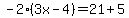 +-+2%283x+-+4%29+=+21+%2B+5+