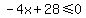 +-4x+%2B+28+%3C=+0+