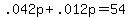 +.042p+%2B+.012p+=+54+