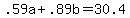 +.59a+%2B+.89b+=+30.4+