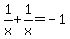 +1%2Fx+%2B+1%2Fx+=+-1+