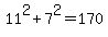 +11%5E2+%2B+7%5E2+=+170+
