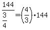 +144%2F%283%2F4%29+=+%284%2F3%29%2A144+