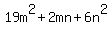 +19m%5E2+%2B2mn%2B6n%5E2+