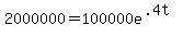 +2000000=100000e%5E%28.4t%29+