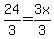 +24%2F3+=+3x%2F3+