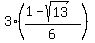 +3%2A%28+%28+1+-+sqrt%2813%29+%29+%2F+6+%29+%29%5E2+-+%28+1+-+sqrt%2813%29+%29+%2F+6+%29+-+1+=+0+