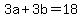 +3a+%2B+3b+=+18+