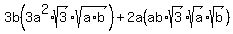 +3b%283a%5E2%2Asqrt%283%29%2Asqrt%28a%2Ab%29%29+%2B+2a%28ab%2Asqrt%283%29%2Asqrt%28a%29%2Asqrt%28b%29%29