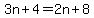 +3n+%2B+4+=+2n+%2B+8+