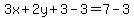 +3x%2B+2y+%2B+3+-+3+=7+-+3+