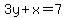 +3y+%2B+x+=+7+