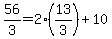 +56%2F3+=+2%2813%2F3%29+%2B+10+