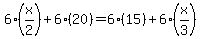 6(x/2)+ 6(20)=6(15)+ 6(x/3)